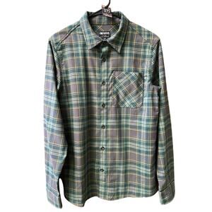 Outdoor Research Men's Plaid Flannel Shirt Green Long Sleeve Size S